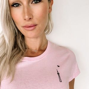 CN Tower embroidered sweater and tee